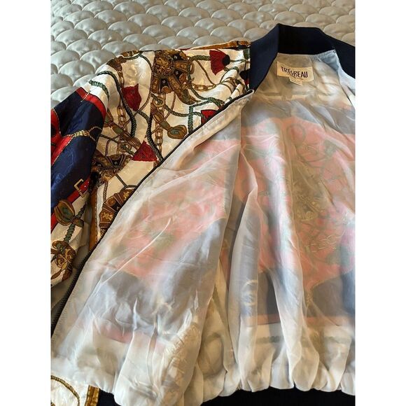 Vintage 70s-80s TRES-BEAU International Womans Satin Bomber Jacket Sz M - Picture 7 of 8